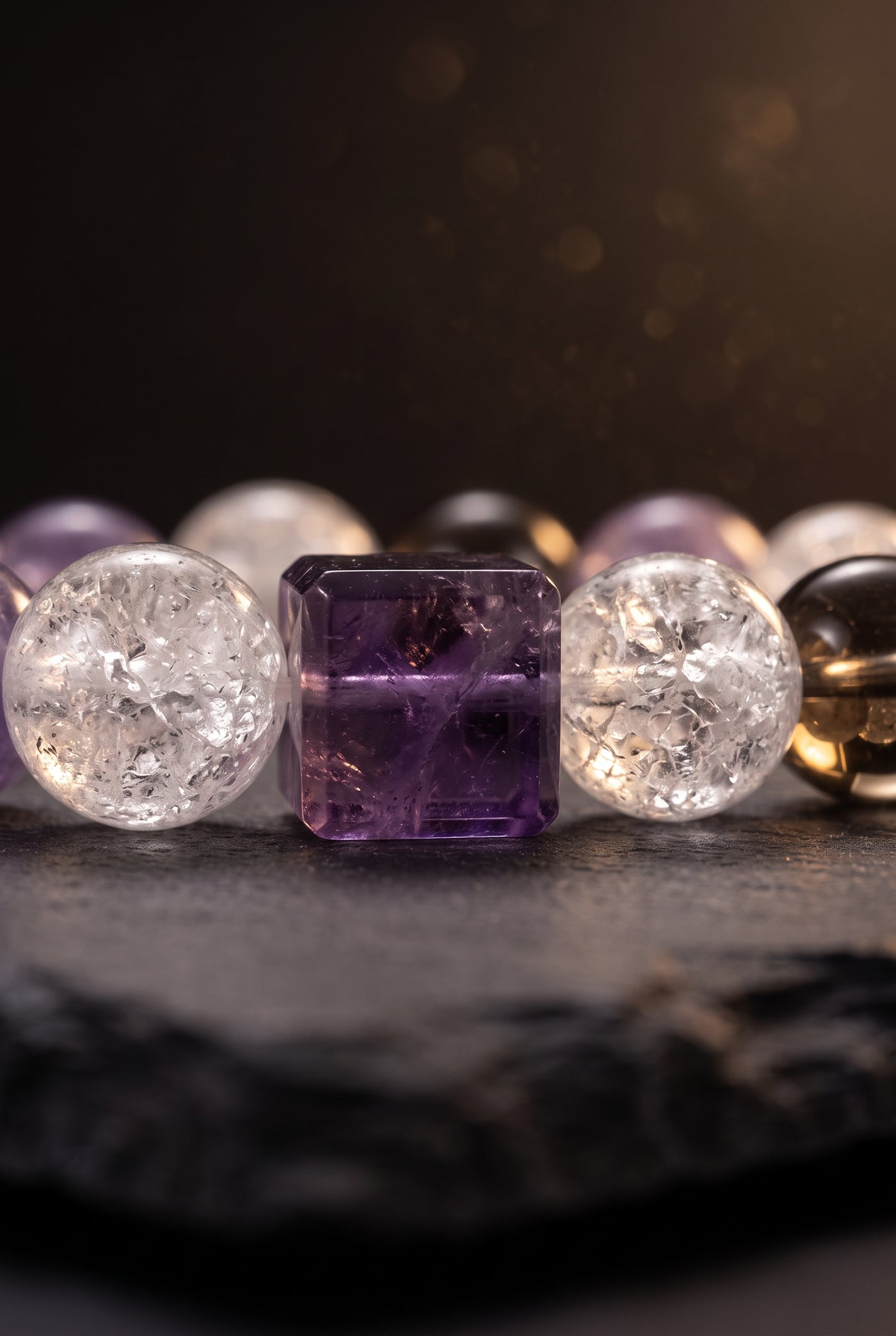 Lavender Hour — bead texture detail