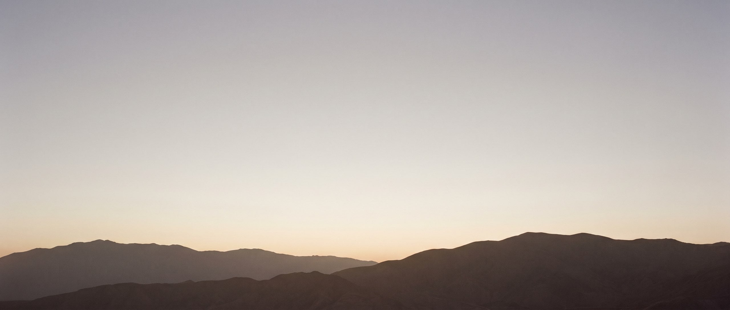 A California coast-range ridgeline in the minutes after sunset