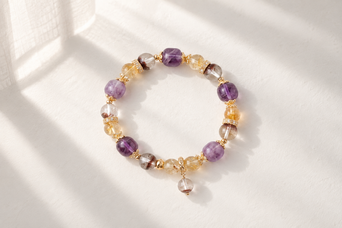 How Do Amethyst Bracelets Differ in Style and Price Across Gold and Silver Settings?