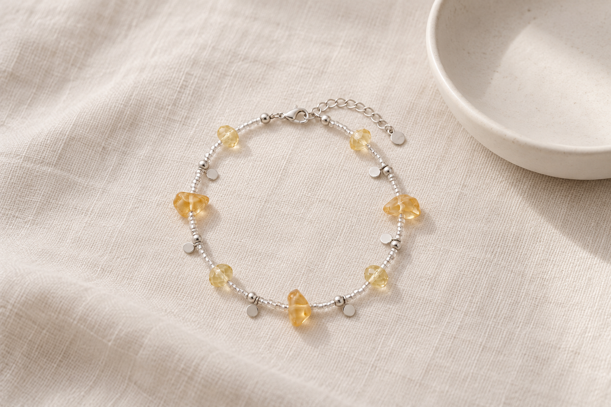 Can citrine be worn in a silver setting on a bracelet?