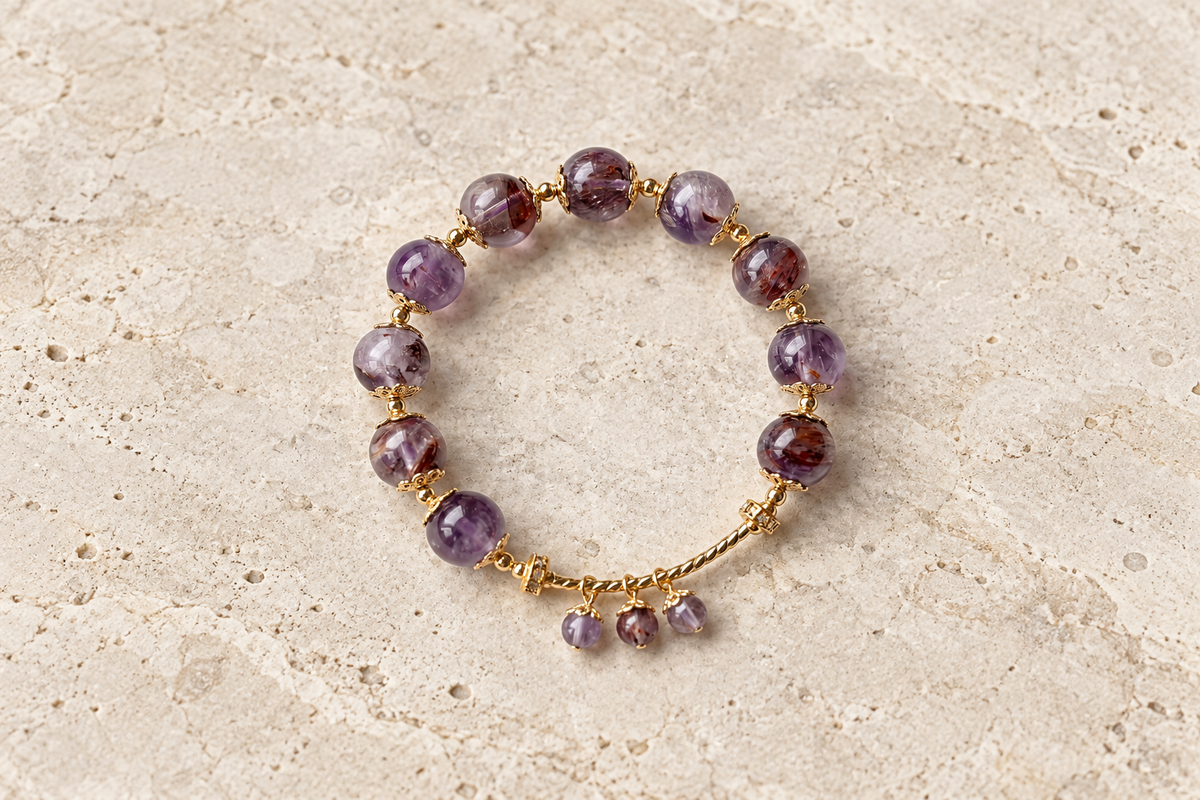 What crystal bracelets come with gold accents?