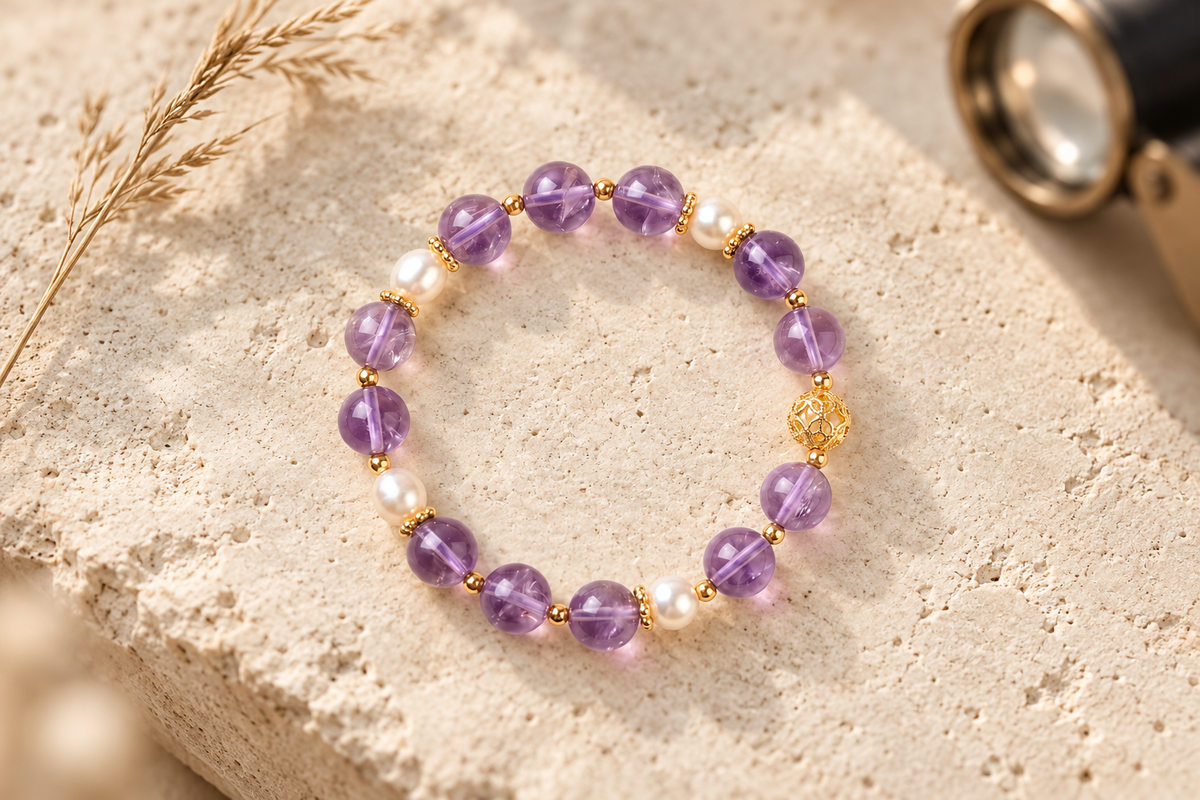 How can you tell a real amethyst bracelet from a fake?