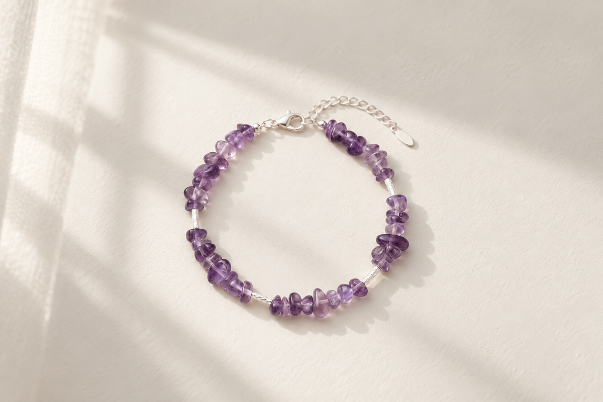 Where can men find a real amethyst bracelet?