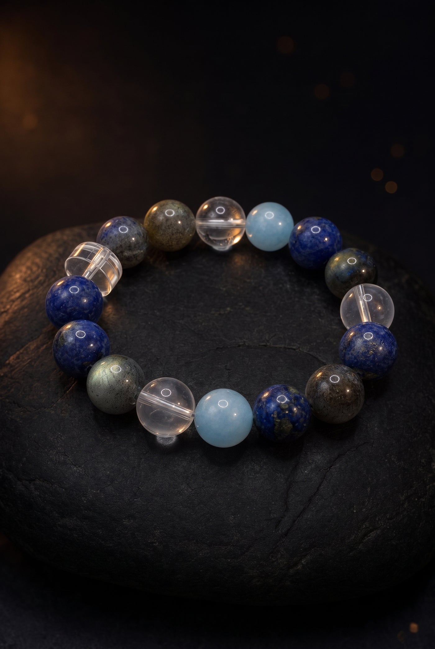 Blue Hour — macro on black stone