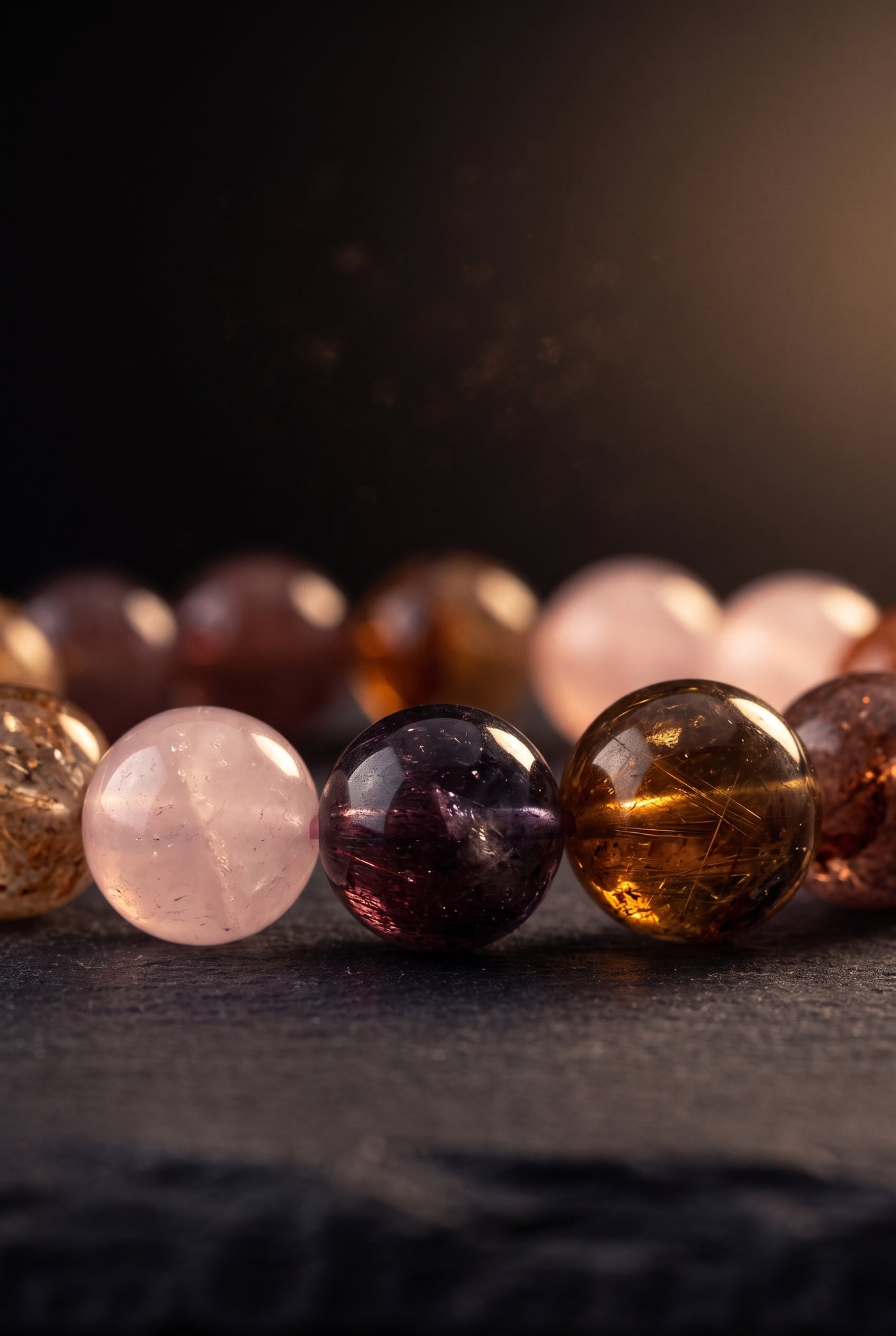 Ember Rose — bead texture detail
