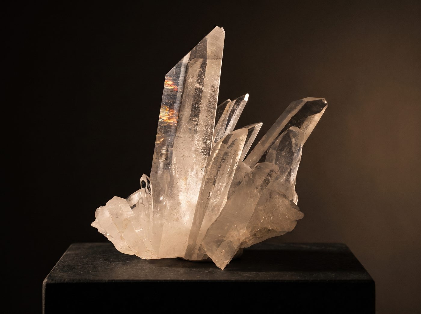 Clear Quartz on dark stone