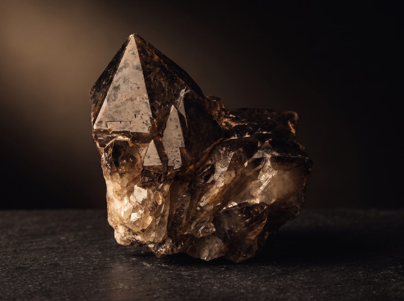 Smoky Quartz on dark stone