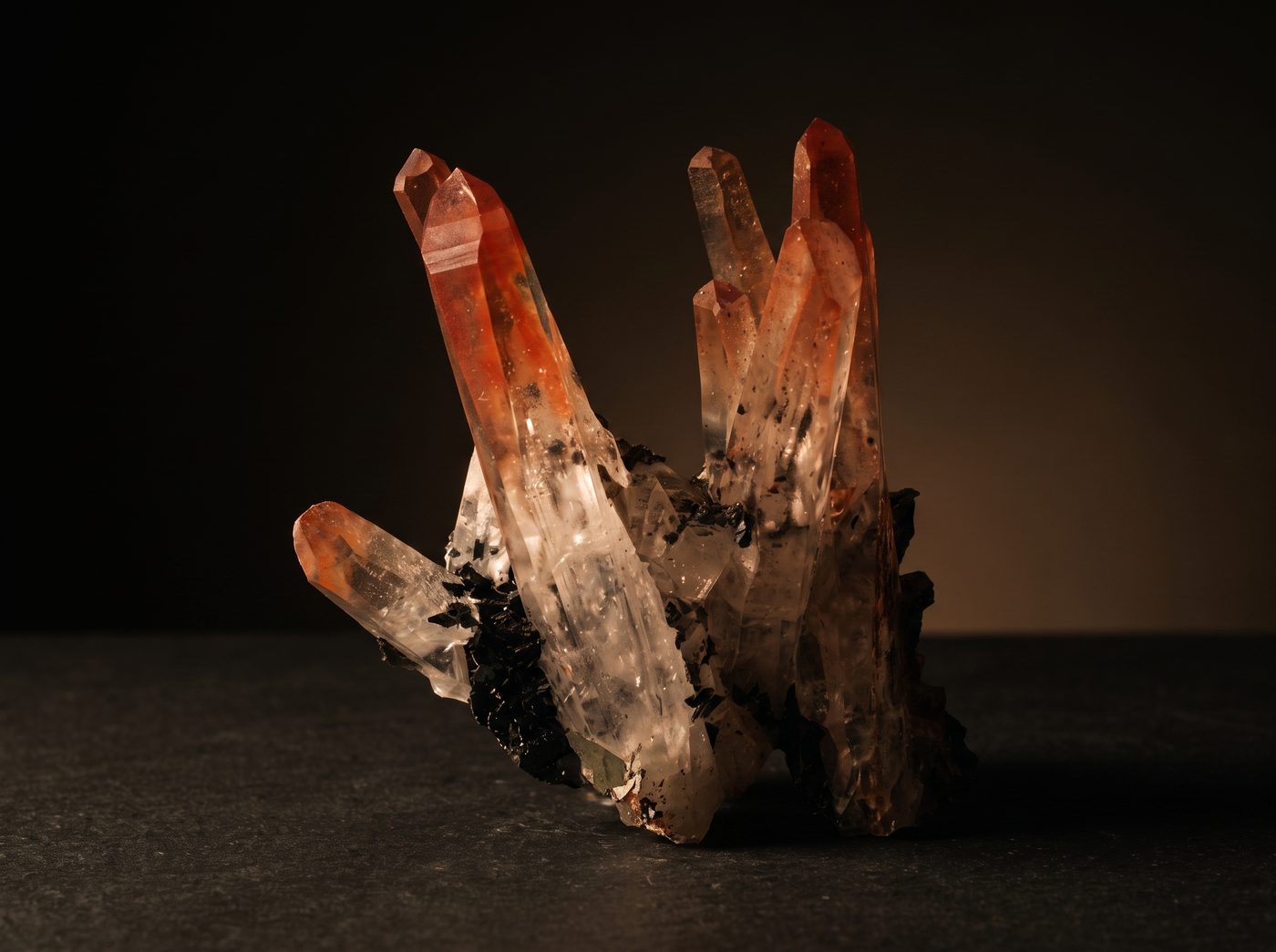 Strawberry Quartz on dark stone